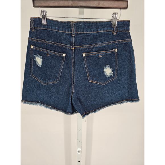 Chelsea & Violet Womens Sz 30 Cut OFf Denim Blue Jean Shorts Distressed NEW - Picture 5 of 6